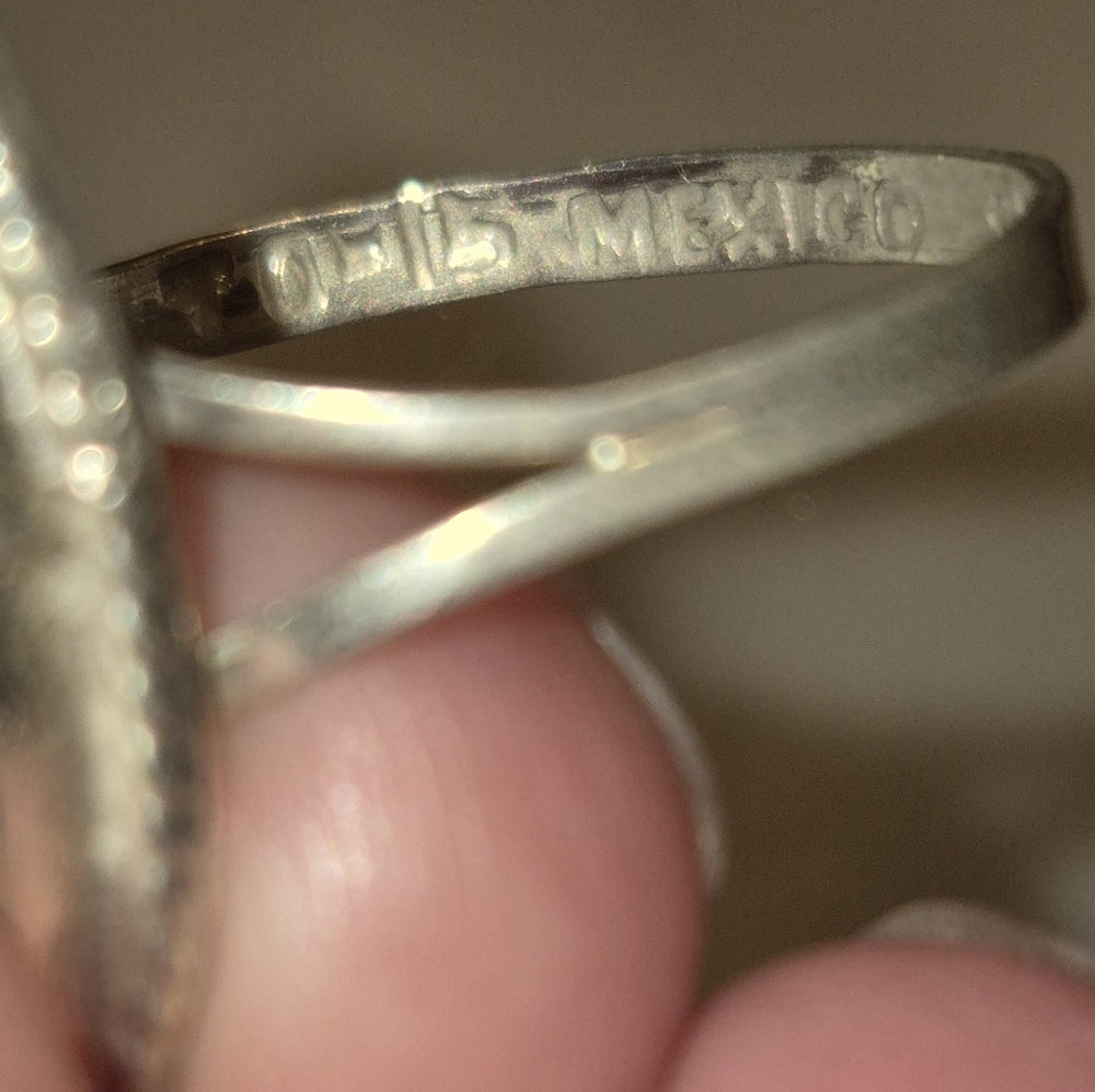 Vintage Sterling Silver Azurite Southwest Ring - Picture 4 of 6